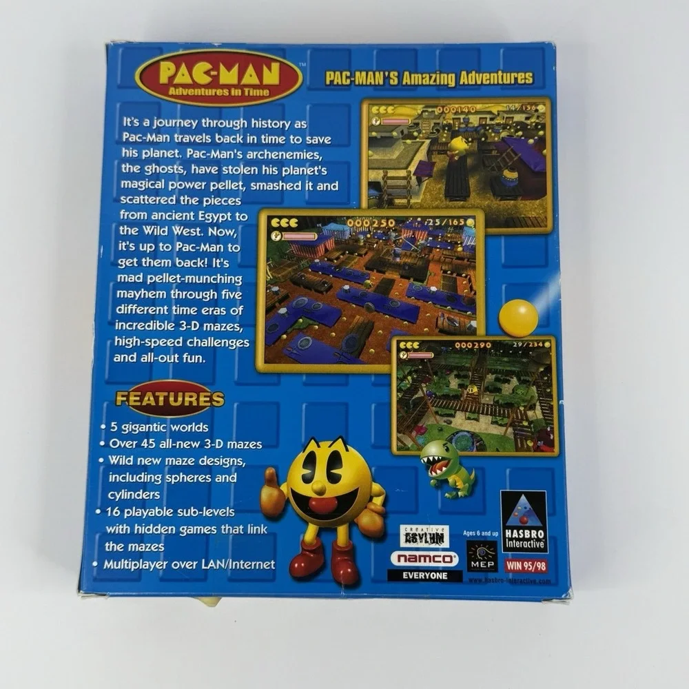VTG Pac-Man Adventures in Time Big Box PC Game Hasbro Brand New‎ Sealed